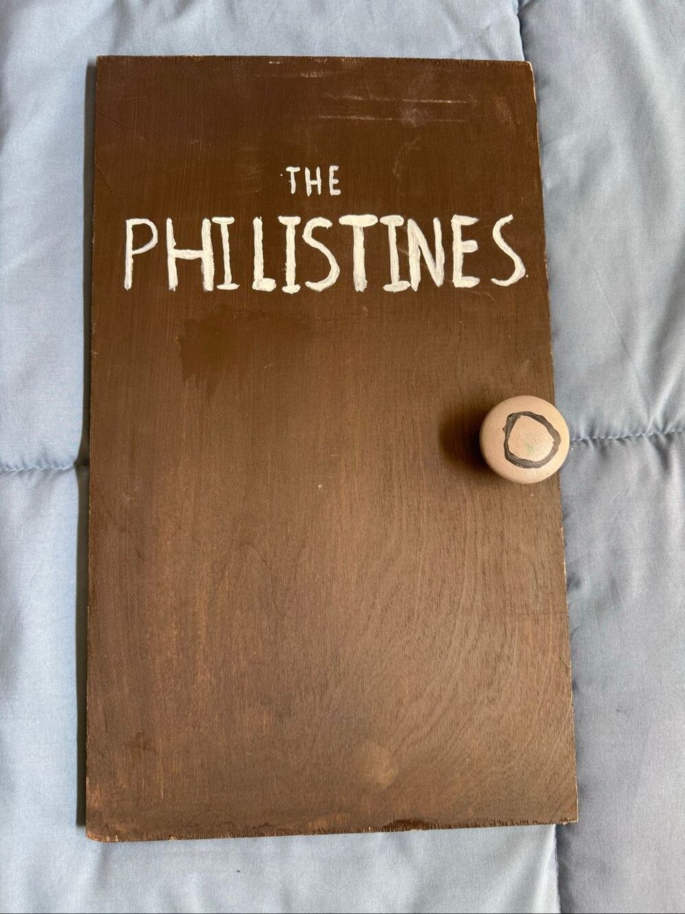 The Philistines wooden door knob miniature handmade Samson Bible story costume c